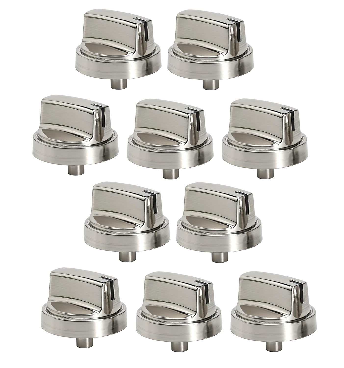 WB03X29300 Gas Stove Knobs Replace for GE Stainless Steel Stove Gas Range Knobs Compatible with JGP3030SL2SS JGP3036SL1SS JGP3530SL1SS JGP5530SL1SS JGP5536SL1SS AP6301265 4585904 (Silvery-5 Pack)