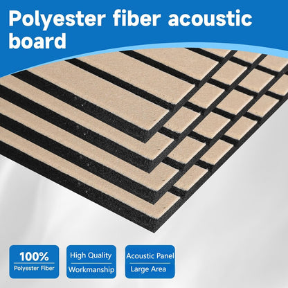 5 PACK Slat Acoustic Panels for Wall 47.2 x 23.6 x 0.4 Inch