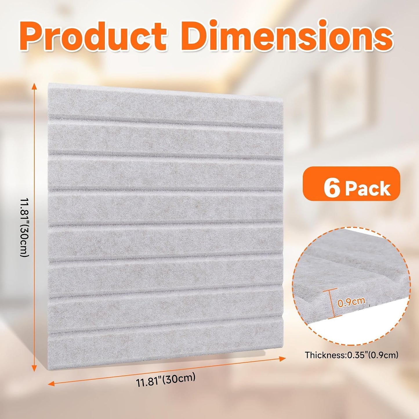 Large Splicing Felt Bulletin Board Cork Board Alternative 36" x 24" Felt Pin Board for Home Office Classroom Wall Decor Felt Wall Panel with Pushpins Tabs(Fine-Stripe 6 Pack, Oatmeal)