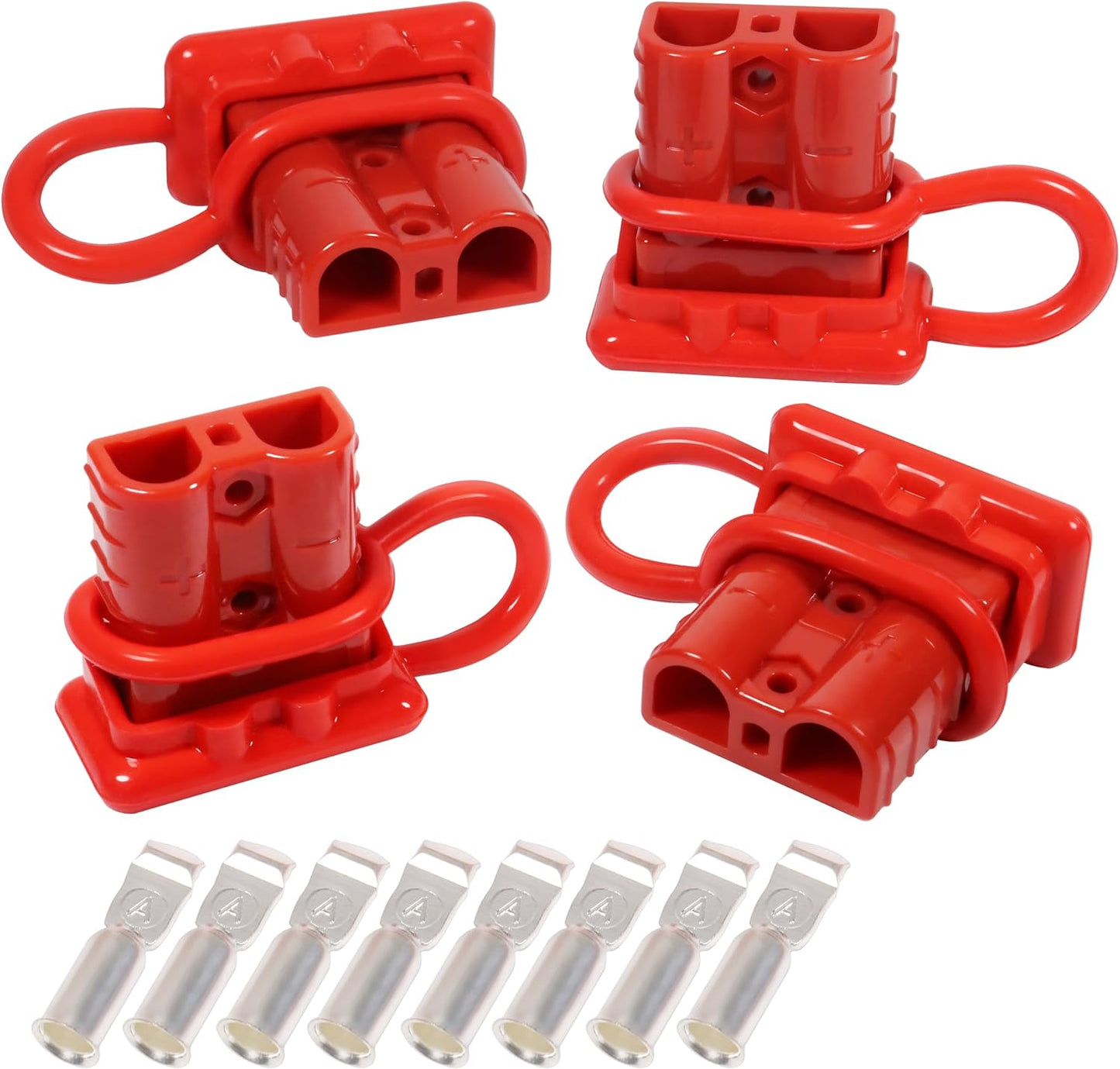 50A 600V Battery Quick Connect Disconnect Connector 6-10AWG Battery Cable Connector Fit for 6-10 Gauge Connect and Disconnect Plug Connector with Protect Cover and Screws