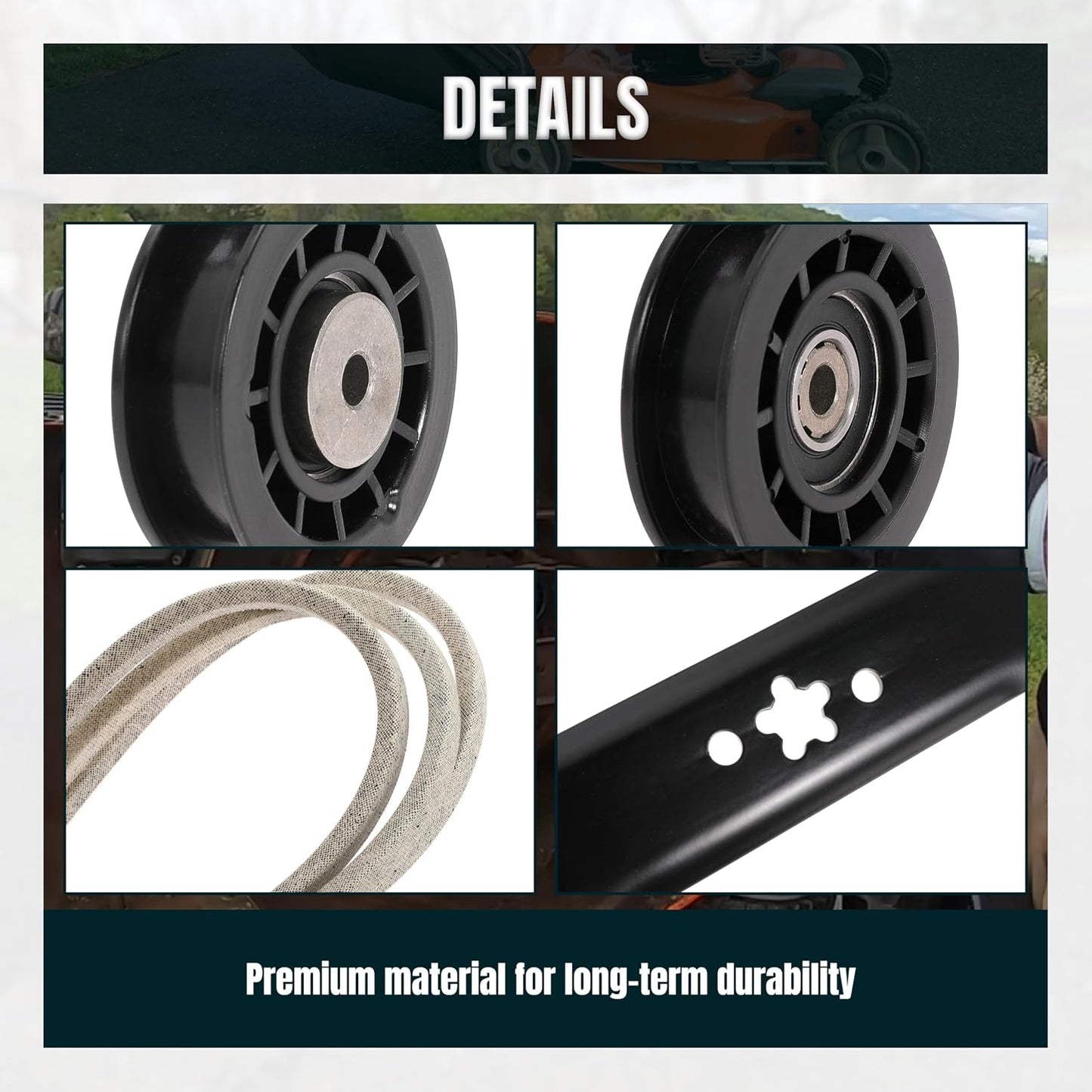 LC221A LC221AH Pulley Belt Rebuild kit Replace 587973001 580364609 587969201 with 586859604 Blade for Husqvarna 22" AWD Lawn Mowers