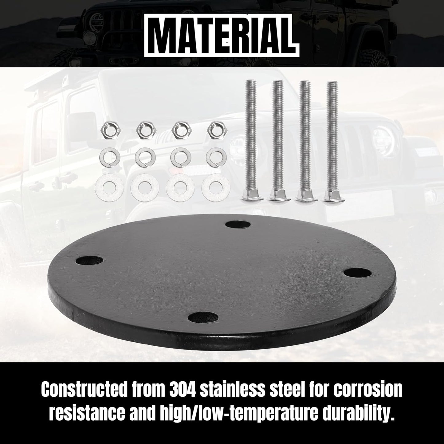 Heavy-Duty Mount Backing Plate Kit for Off-Road Ladder Roof Cargo Rack with Bushings
