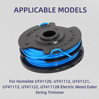 AC41RL3 Autofeed Dual Replacement Trimmer Spool Line for Homelite UT41120 UT41112 UT41121 UT41113 UT41122 UT41112B Electric Weed Eater String Trimmer Per Spool 27FT 0.065inch