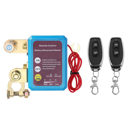 Remote Battery Disconnect Switch 12V 240A Battery Kill Switch Anti-Theft Automatic Cut Shut Off Switch for Car Truck Boat RV ATV