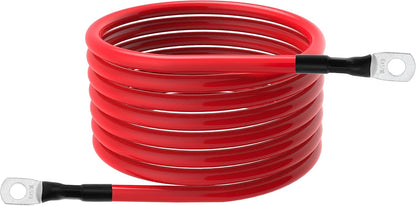 6 AWG Battery Cable 6AWG Gauge Battery Inverter Cables for Automotive Solar Marine Boat RV Car Motorcycle (6 AWG, 7FT, 5/16")