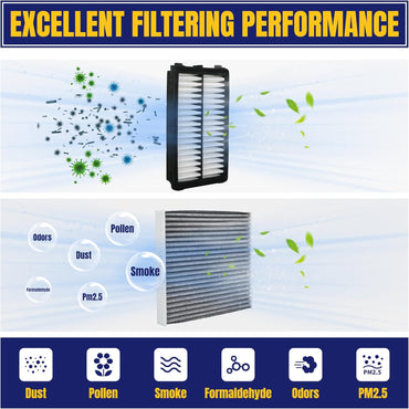 Engine and Cabin Air Filter NOT FOR HYBRID for Hyundai Tucson 22-24 for Kia Sorento 21-24 for Santa Fe 21-24 for Sportage 23 for Sonata 20-23 for K5 21-24 Replace 28113L1000 97133L1000