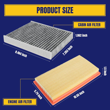 Engine and Cabin Air Filter for Toyota RAV4 Hybrid 19-25 Camry Hybrid 18-24 Corolla Gas 19-23 Highlander Hybrid 20-25 for Lexus ES300h 19-25 Replace CA12289 CF12157 97139-0E040