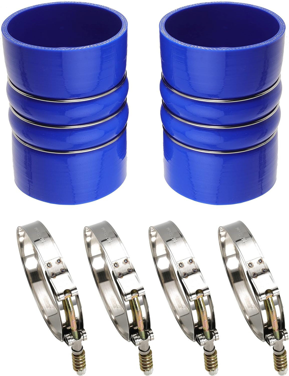 Silicone Charge Air Cooler Hump Hose Boot Set 4" X 6" 4 inch with T Bolt Clamp Blue