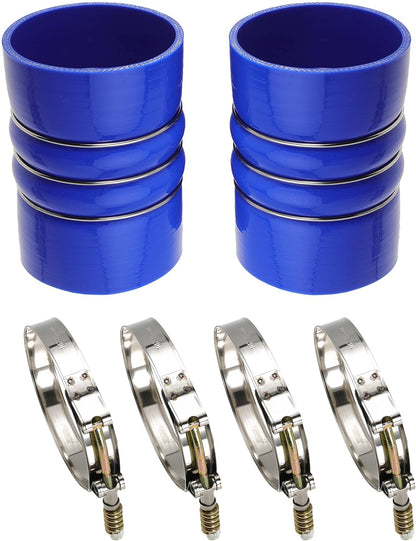 Silicone Charge Air Cooler Hump Hose Boot Set 4" X 6" 4 inch with T Bolt Clamp Blue