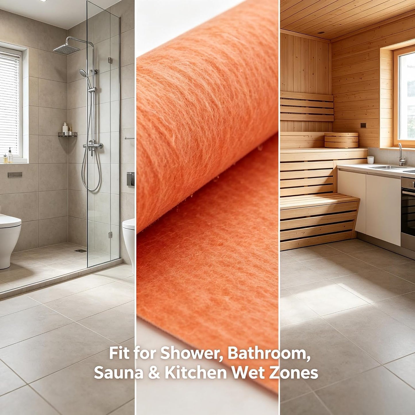 Waterproof Membrane for Shower 3.8 ft x 87ft/324 Square Feet Waterproofing Shower Membrane 20mil Thickness Waterproof for Sauna Bathroom Walls Tile Underlayment (324 SQ FT-20 mils)