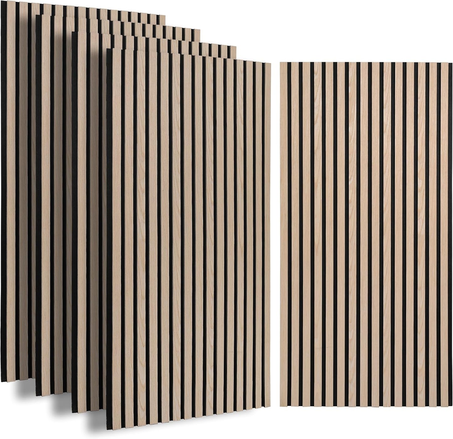 5 Pack Large Acoustic Panels for Wall Decor Sound Proof 47.2 x 23.6 x 0.4 Inch Sound Dampening Panels Wood Veneer Sound Absorbing Wall Panel for Bedroom Home Studio Office (Oak)