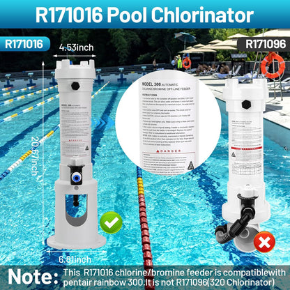 300 Pool Chlorinator Replace R171016 for Pentair Rainbow R171016 300 Automatic Chlorine/Bromine 300 Offline Pool Feeder for Pool and Spa