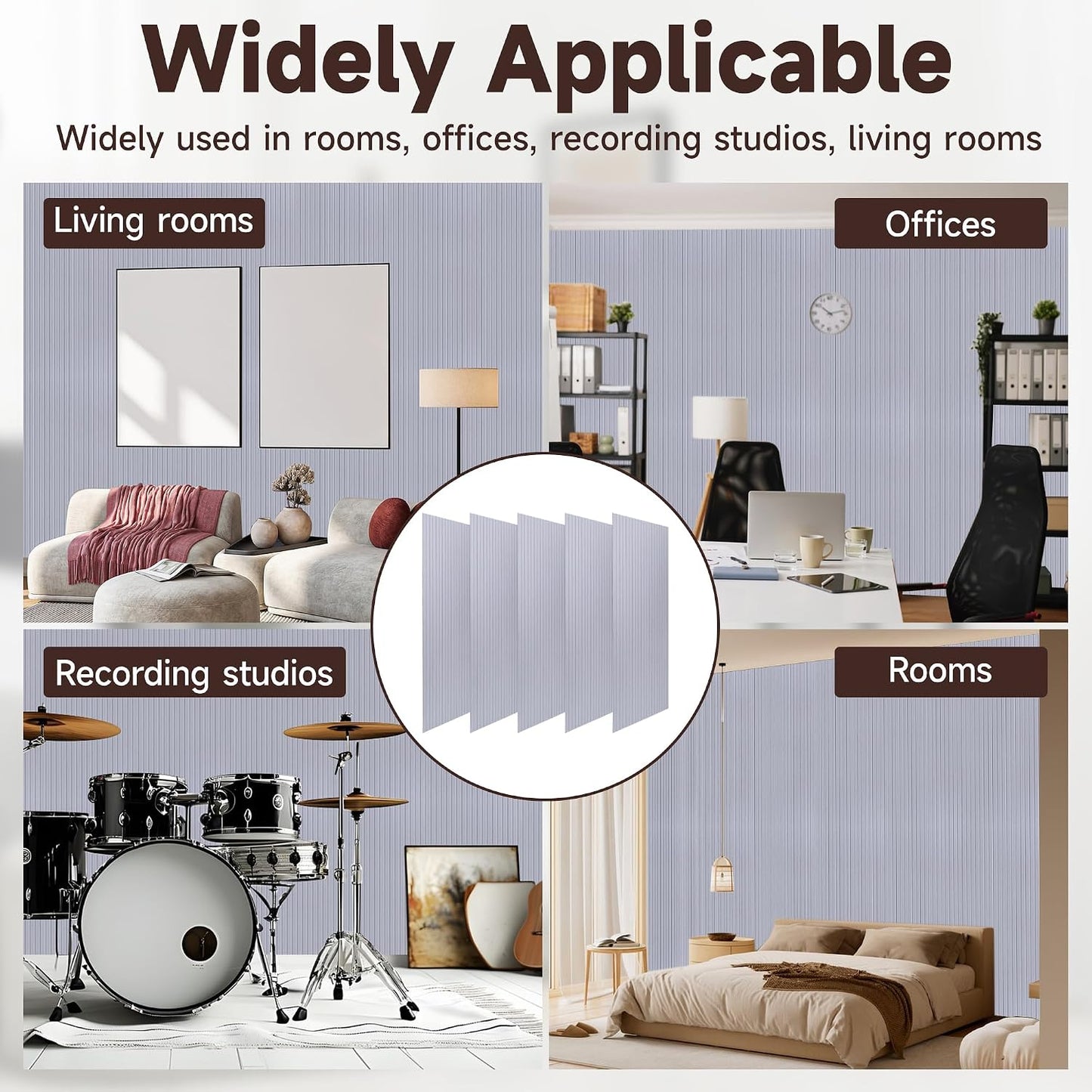 5 Pack Large Acoustic Panels for Wall Sound Proof 47.2 x 23.6 x 0.35 Inch Sound Dampening Panels for Wall Decor Sound Absorbing Polyester Fiber Wall Panel for Bedroom Home Studio Office