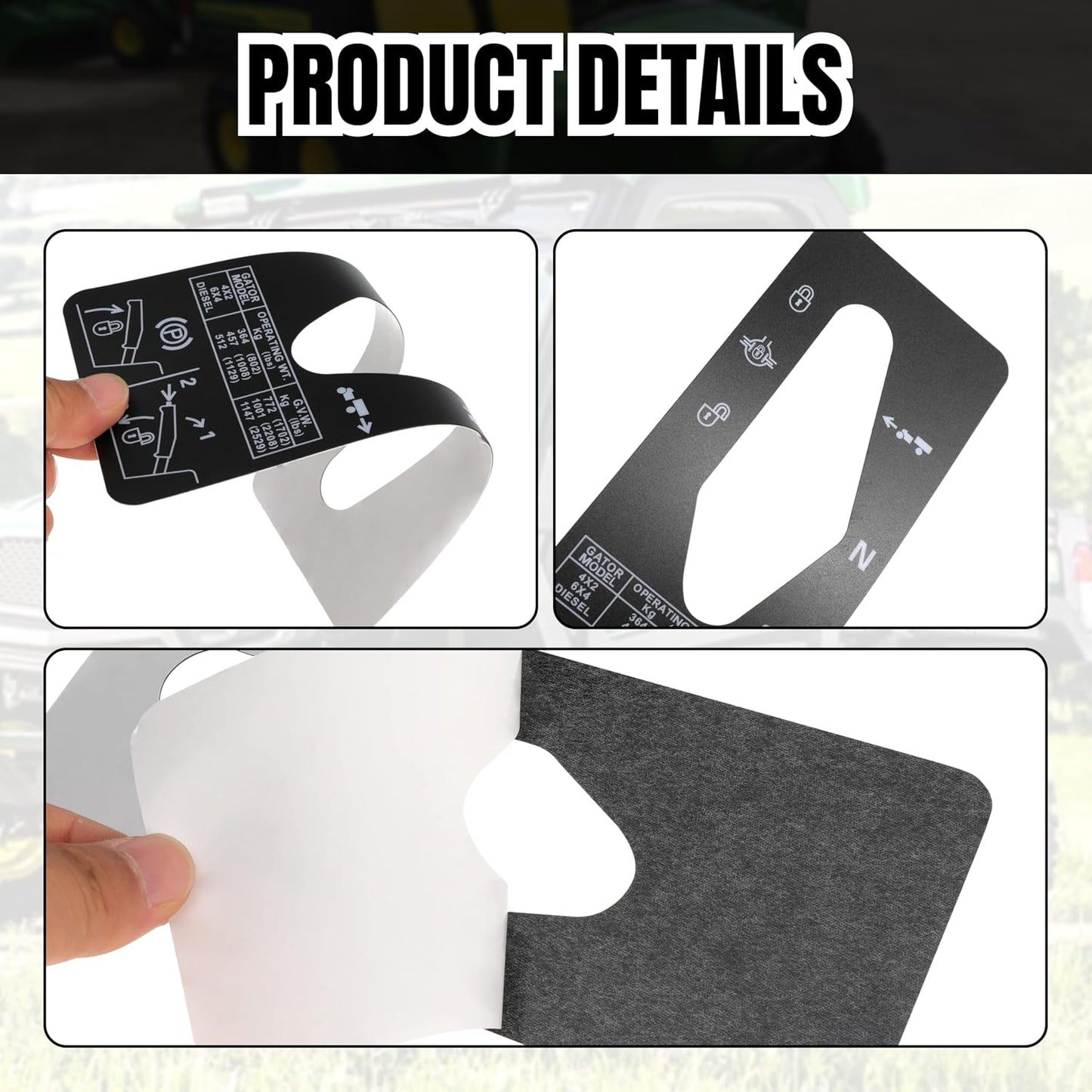 Shift Quadrant Label Replace M127539 for Jo-hn Deere 6X4 4X2 6X4 Diesel Gator Utility Vehicle (2PCS)