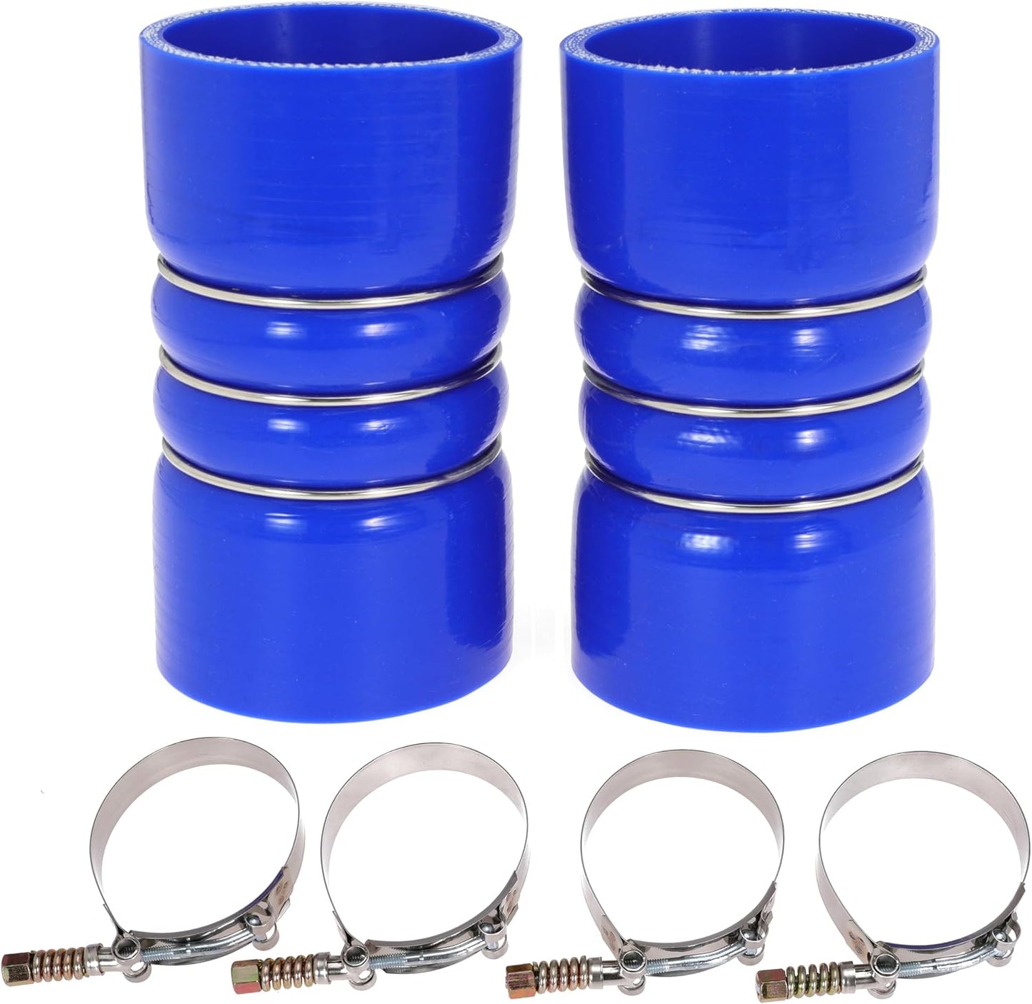 3 Inch Silicone Charge Air Cooler Hump Hose Boot Set 3" X 6" with T Bolt Clamp Red (Hose-3060-RD)