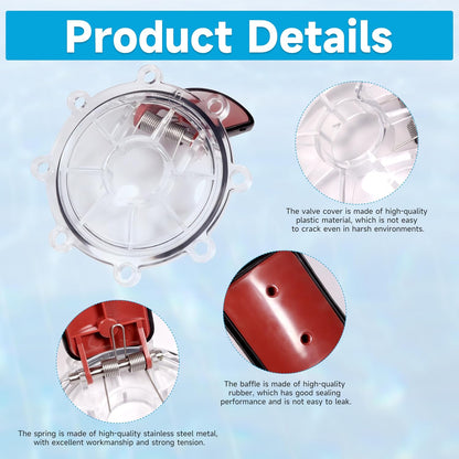 7056 Pool Check Valve Cover with Flapper Assembly for Zodiac for Jandy 7511 7512 7235 Spring Check Valve Biult in 7451 Flapper, 1132 O-Ring, 7236 Cover, 7304 Pin and 7302 Spring (Set of 2)