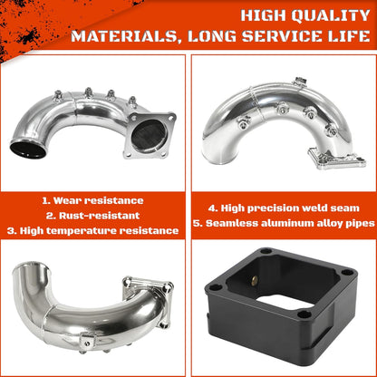 3" High Flow Intake Elbow Tube with Heater Spacer for Ram 2500 3500 1998-2002 5.9L Cummins Diesel (Silver)