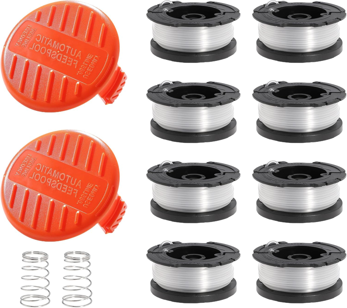 AF100 String Trimmer Replacement Spool 0.065" String Trimmer Line for Black+Decker AF-100 AF-100-3ZP AF-100-BKP AF-100-2 Weed Eater Spool Replacement Spool 30ft (8Spools+2Caps)