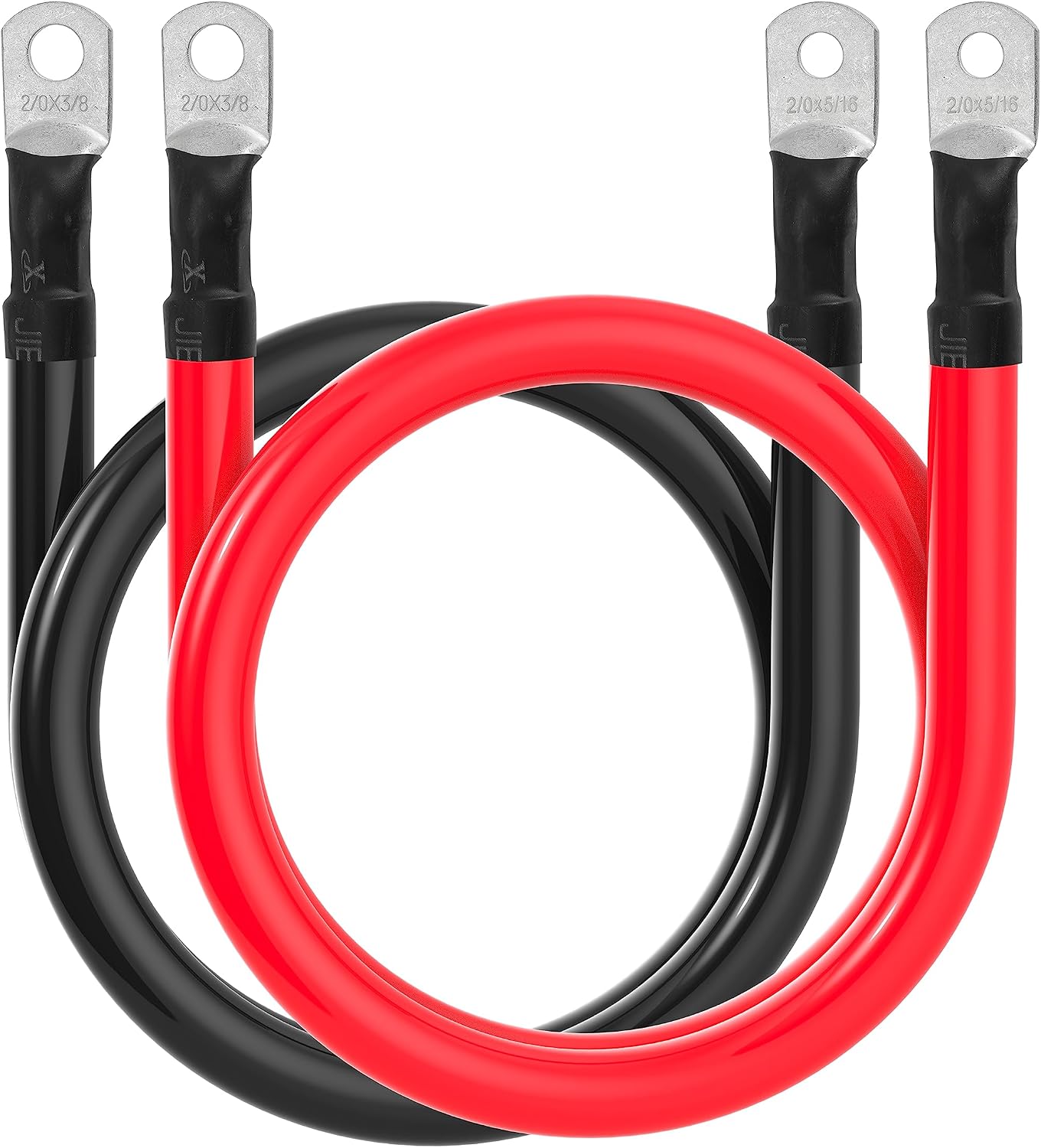 6 AWG Battery Cable 6AWG Gauge Battery Inverter Cables for Automotive Solar Marine Boat RV Car Motorcycle (6 AWG, 20in, 5/16")