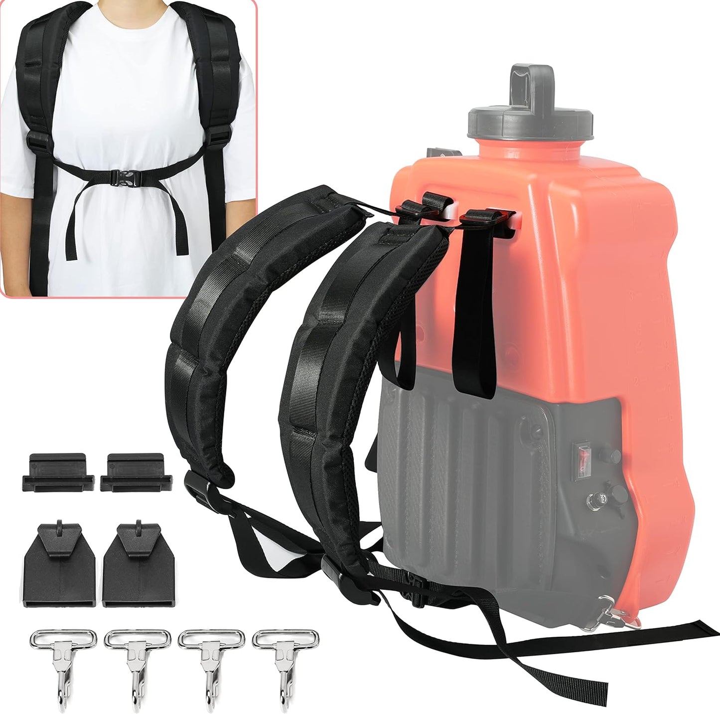 Backpack Sprayer Shoulder Strap Replacement Padded Shoulder Straps for Sprayer with Alternative Hooks and Accessaries