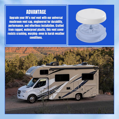1 Pack RV Roof Mushroom Vent Cap Water Guard Cover for RV Homes Campers Trailers Keystone Motor
