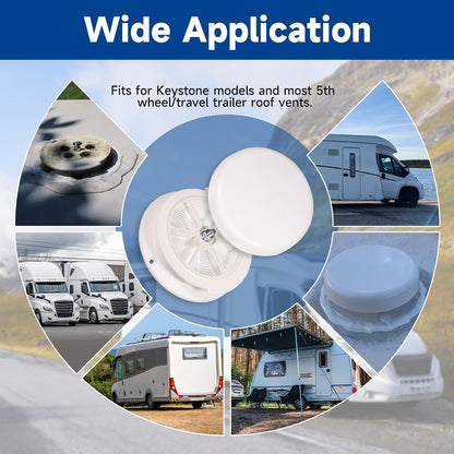 RV Roof Mushroom Vent, Mushroom Plumbing Vent for Keystone 5th Wheel RVs Travel Trailers, Universal Screw-In Style with Water Guard, 1pcs