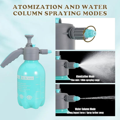 2L (0.5Gal) Handheld Manual Garden Sprayer Water Mist Spray Bottle Adjustable Brass Nozzle Safety Valve Handheld Pressure Pump for Plants, Lawn Care, Home
