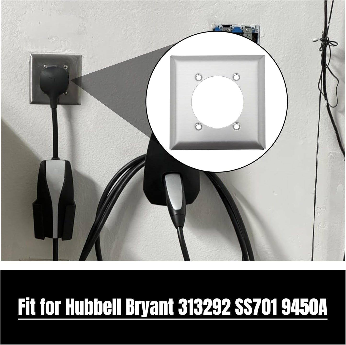 Single Hole Receptacle Wall Plate, Outlet Covers Wall Plate for Hubbell Bryant 313292 SS701 9450A, 4.56" Length 4.5" Width 0.21" Thick (Pack of 1)