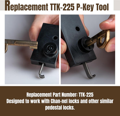 Self Lock P Key Replaces TTK-225 P-Key Tool for Self-Lock Pedestal Locks (2pcs)