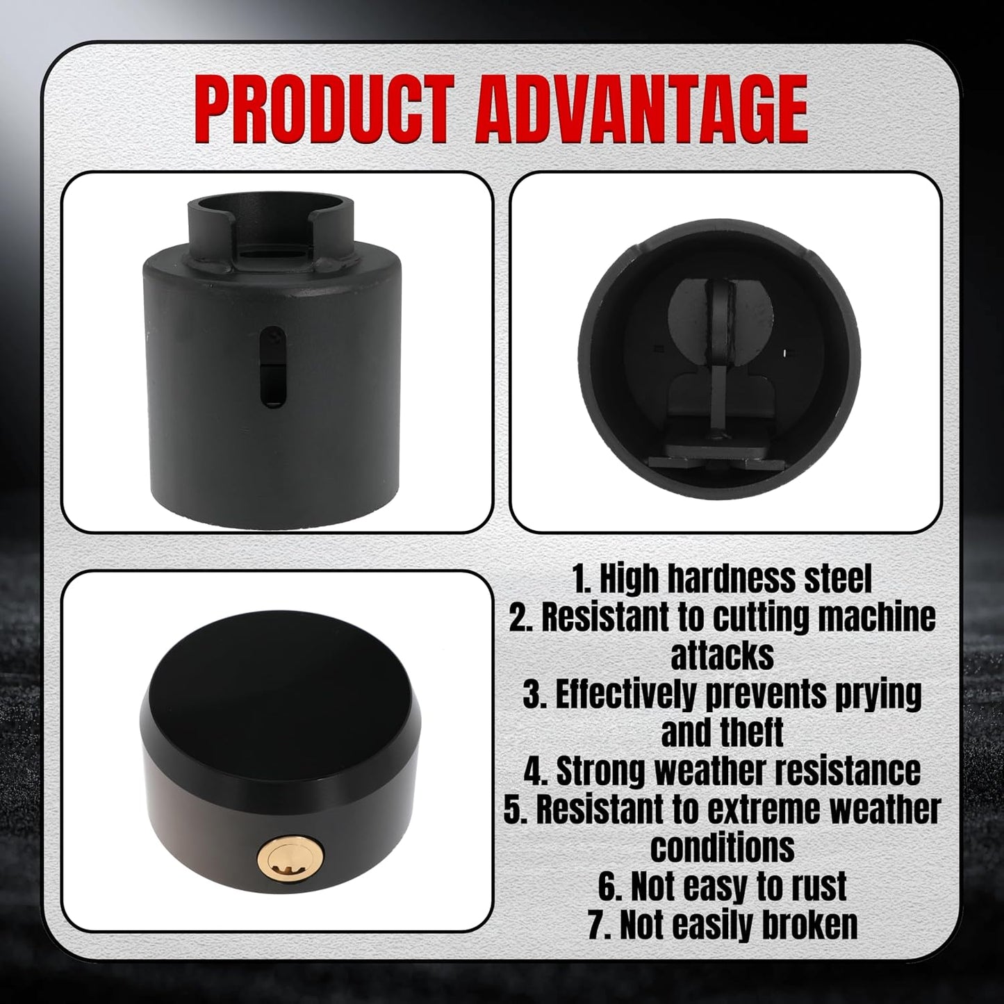 2-5/16" Trailer Lock, 2-in-1 Anti-Theft Trailer Hitch Coupler Lock Fits 2-5/16 Inch Ball Couplers on Trailers RVs Boats (with Black Lock)