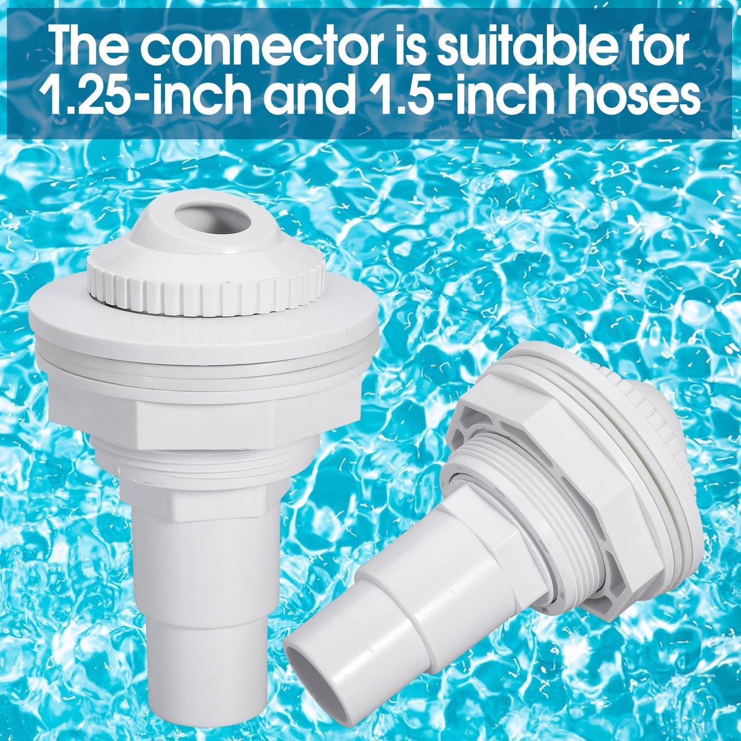 Pool Return Jet Fitting Above Ground Pool Complete Pool Return Jet Kit with Gaskets and Hose Adapter (4)
