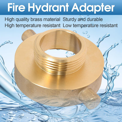 2 Pack 2-1/2"" NST (NH) Female x 1-1/2"" NST (NH) Male Fire Hydrant Hose Adapter Brass Fire Equipment with Pin Lug for Fire Hydrants, Pipes, Hoses, NuFlySic-723