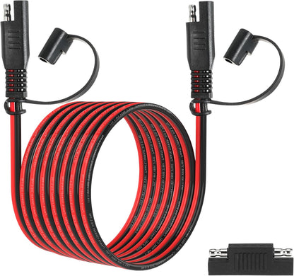 12FT 16AWG SAE Extension Cable, 16 AWG SAE Quick Disconnect Wire Harness 16 Gauge with Polarity Reverse Adapter for Solar Panel RV Battery Automotive and Marine Applications (16AWG 12FT)