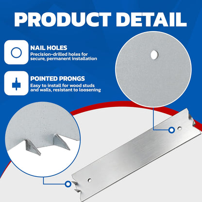 10 PCS 6 x 1.5 Inch Nail Plate for Wood Studs, Metal Cable Protector Plate Safety Nail Plates with Sharp Pointed Prongs, Steel Cable Wire for Protecting Plumbing and Wiring