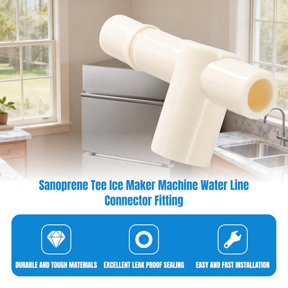 Sanoprene Tee Ice Maker Machine Water Line Connector Fitting for Hoshizaki KM/CF/CR Series Replace 4A0177-01 439197-01，1Pack