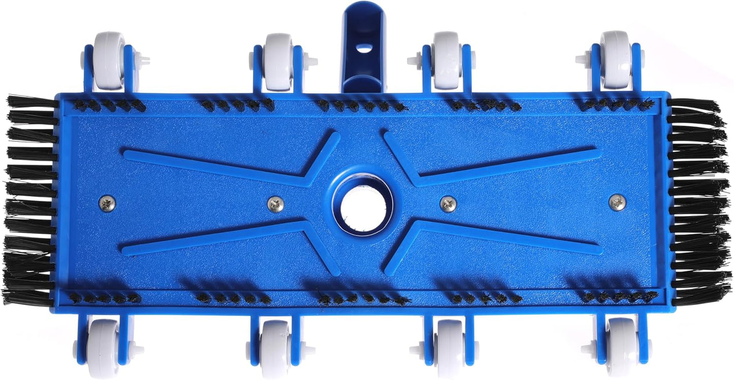 14" Heavy Duty Pool Vacuum Head with Brushes Weighted Flexible Vacuum Head with Aluminum Handle Connector for 1-1/4" or 1-1/2" Hose