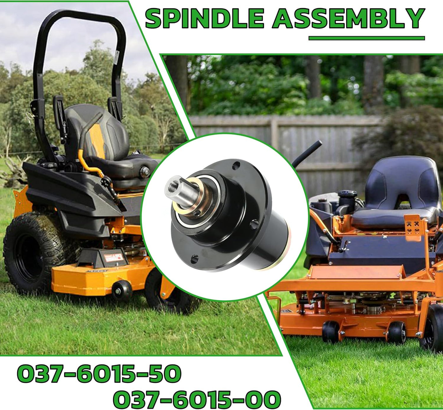 Mower Deck Spindle Assembly, Wheel Beariing Spindle for Bad Boy Maverick CZT ZT Elite, for Pup Lighting Series 48" 50" 52" 60" 72" Replace 037-6015-50, 037 6015 00 (Pack of 3)