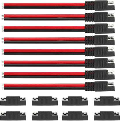 1FT 12AWG SAE Extension Cable, 12 Gauge SAE Connector Cable 12 AWG 2 Pin SAE Quick Disconnect for Solar RV Automotive, 8PCS
