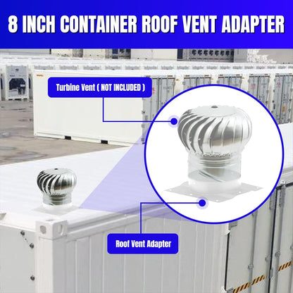 8 Inch Shipping Container Roof Vent Adapter 8" for Whirlybird Turbines, Round Chimney Caps and Corrugated Roof Window Vents, 1 Pack, White