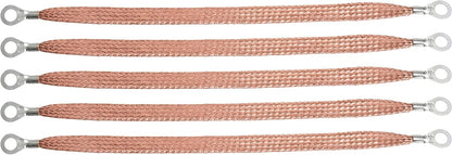 11.4'' Braided Ground Strap Automotive Tinned Copper Ground Strap with 1/4" Terminal Lugs 3pcs
