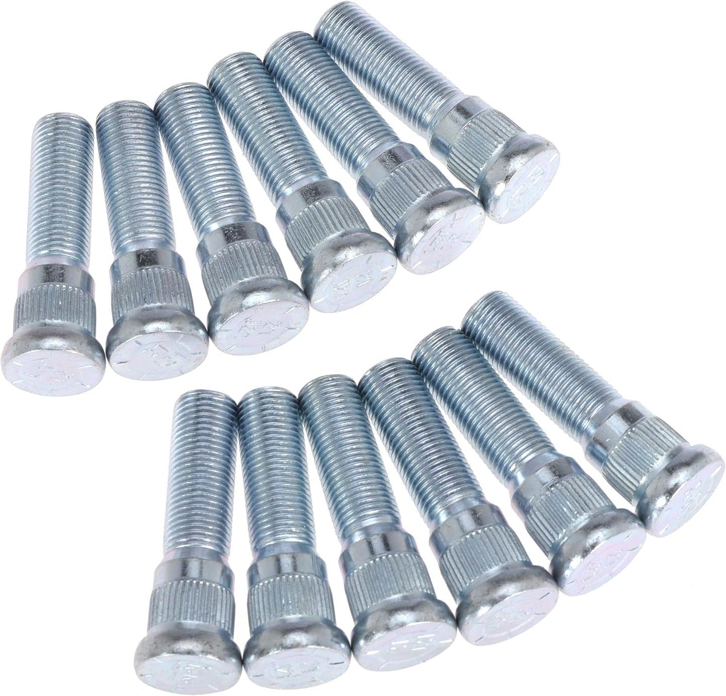 12Pcs Wheel Stud for Trailer for Lippert Axles 2000 lb to 3500 lb for Dexter 4400 lb with 1/2"-20 UNF Thread Size 0.617" Spline, 0.77" Head 2.19" Length