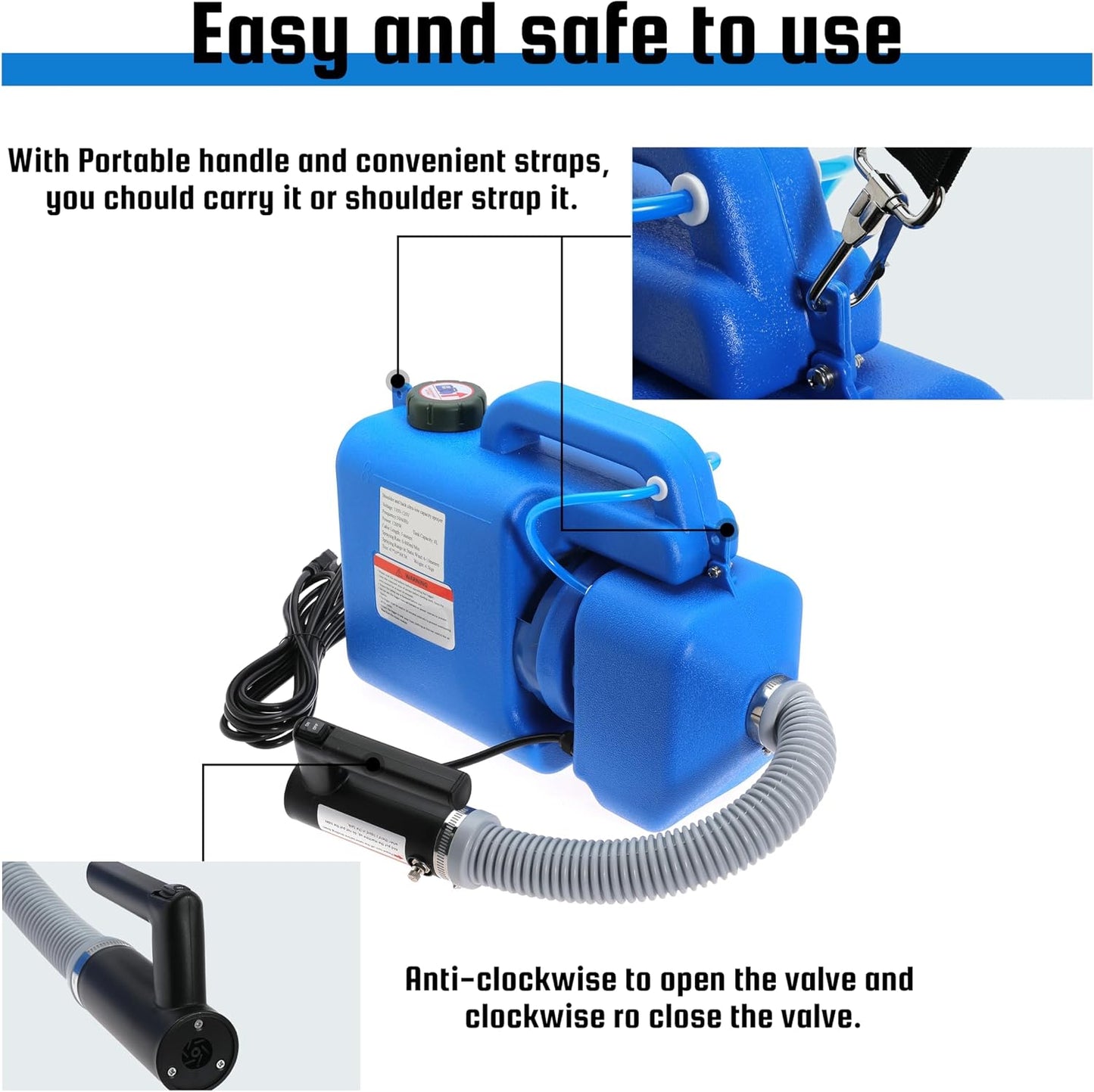 8L (2 Gallon) Electric ULV Fogger Machine, Portable Fogger Sprayer Machine Electric Atomizer Ultra Low Volume Sprayer for Home Indoor and Outdoor Cleaning Spraying Use,2 Pack