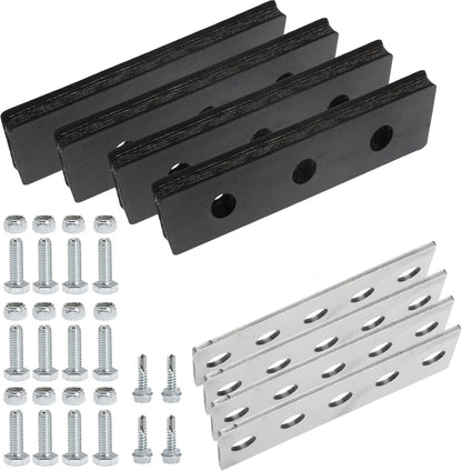 304 Stainless Snow Blower Impeller Modification Kit for Modifies 2-Stage Machine 4 Pcs Rubber Paddle Blade Universal (3/8")