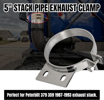 5" Stack Exhaust Clamp for Peterbilt 379 359 1987-1993 Exhaust Stack Pipe 5 inch Mount Bracket Replace 10294 (1)