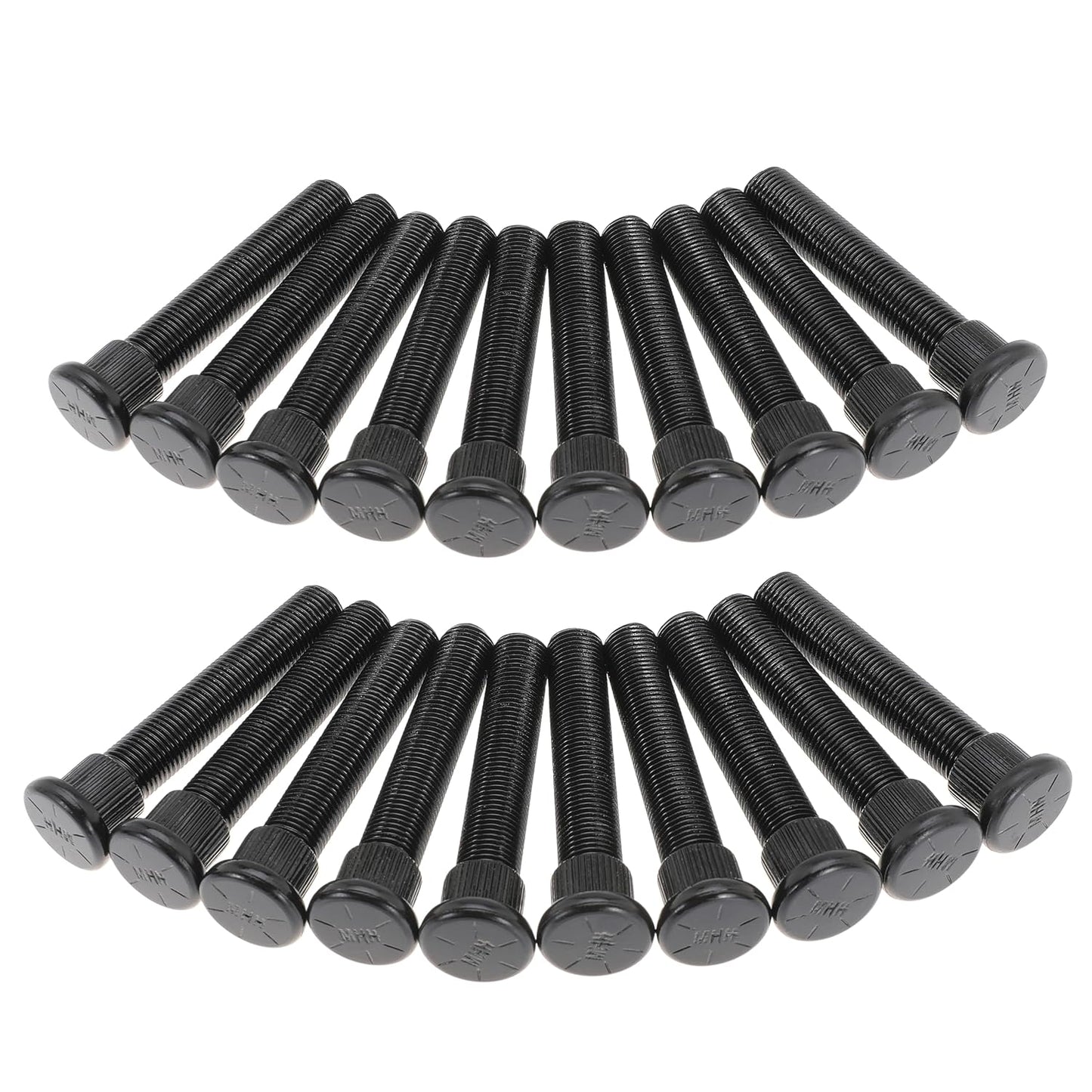 Wheel Stud Bolt 1" Longer Than Stock for Ford for Mustang 1965-2004 for Chevy C10 1973-1987 with Extended Length, 1/2" x 20 Thread, 3" Length, 0.625 Knurl (20Pcs)