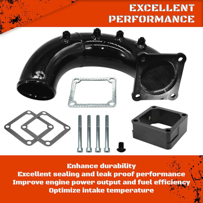 3" High Flow Intake Elbow Tube with Heater Spacer for Ram 2500 3500 1998-2002 5.9L Cummins Diesel (98-02)