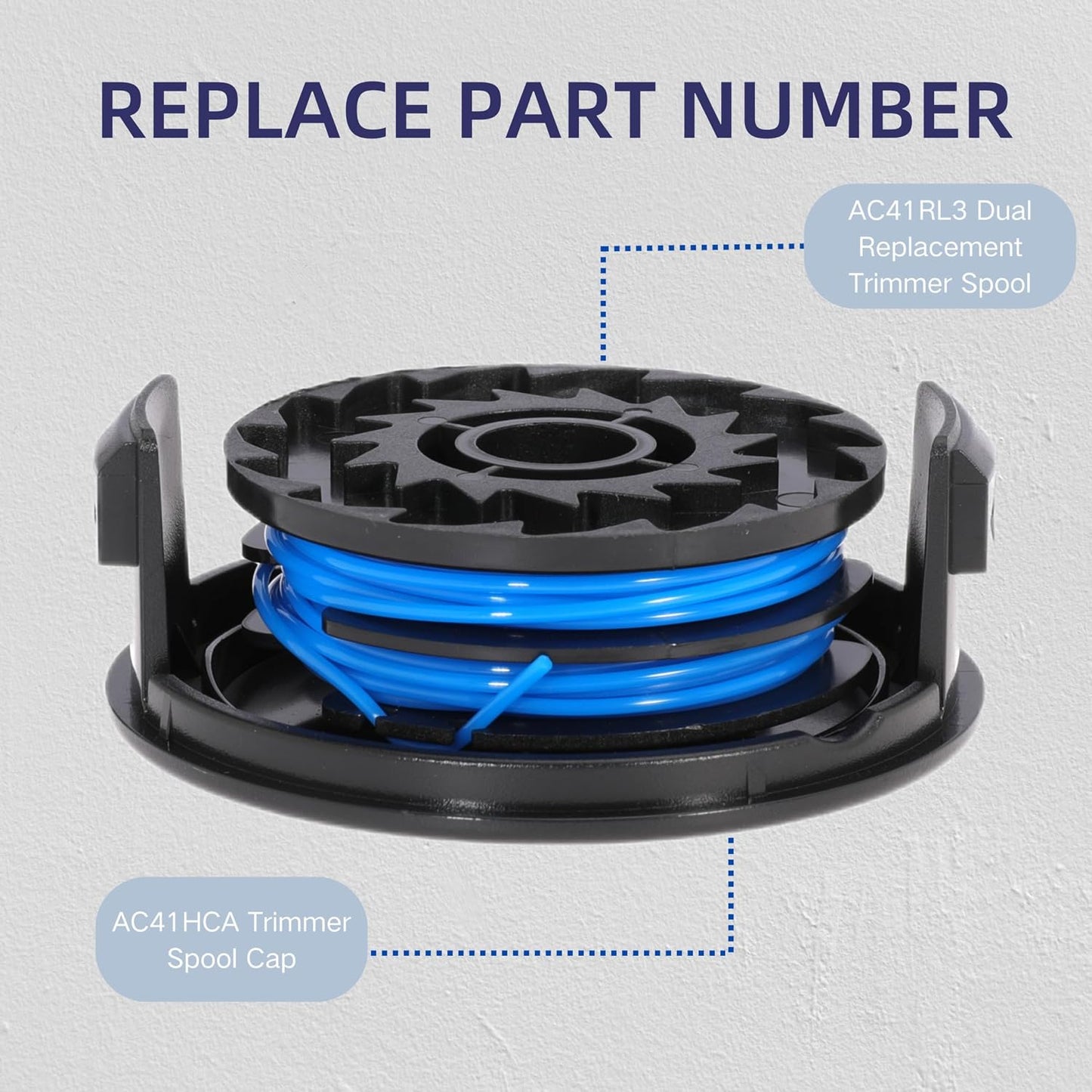 AC41RL3 Autofeed Dual Replacement Trimmer Spool Line for Homelite UT41120 UT41112 UT41121 UT41113 UT41122 UT41112B Electric Weed Eater String Trimmer Per Spool 27FT 0.065inch