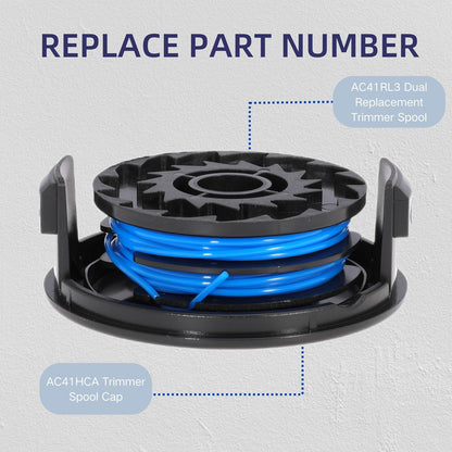 AC41RL3 Autofeed Dual Replacement Trimmer Spool Line for Homelite UT41120 UT41112 UT41121 UT41113 UT41122 UT41112B Electric Weed Eater String Trimmer Per Spool 27FT 0.065inch