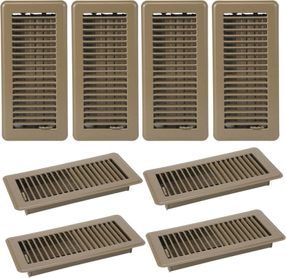 8PCS 4"x 8" RV Floor Vent Covers Register Vents Walkable Floor Vents Air Vent Covers for Mobile Home Floor Heater
