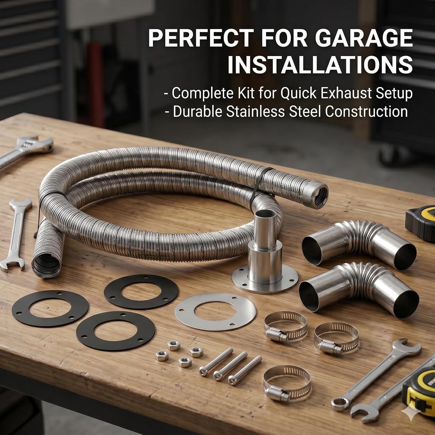 Diesel Heater Exhaust Kit - Exhaust Pipe, Straight Thru Hull Fitting and 24mm Elbow Tube Connector Set, Compatible with Webasto Eberspacher Heaters